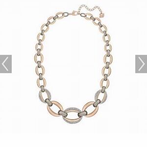 Swarovski Circlet Two-Tone Rose Gold and Silver Link Necklace